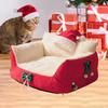 Cat And Dog Basket, Christmas Hat Design, Removable, Soft, Unique, Warm, Multifunctional, Kennel,