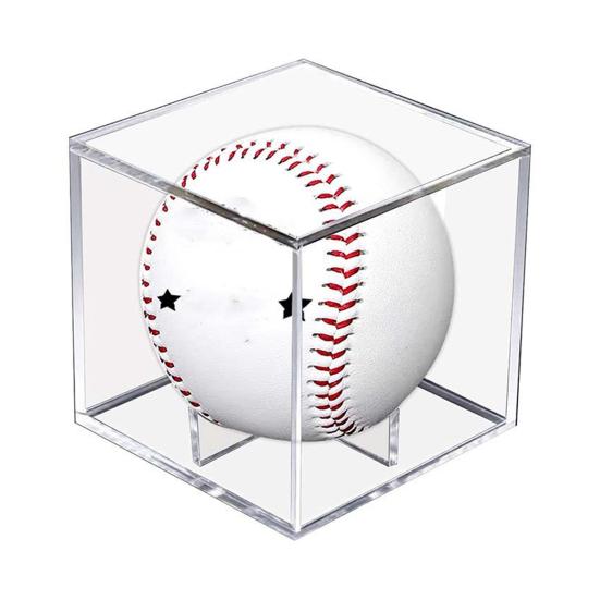 3 шт. Витрины для бейсбольных мячей Высокая прочность Пыленепроницаемые Прозрачные Защищенные от УФ-лучей Витрины-подставки для бейсбольных мячей