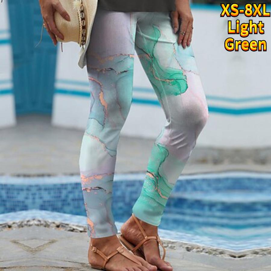 Женские синие прозрачные ленты с принтами, эластичные леггинсы для йоги, фитнес-бег, тренажерный зал, спортивные активные брюки