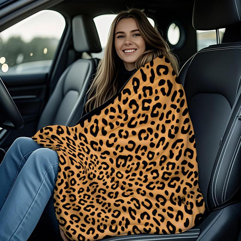 Trendy Leopard Print Blanket Flannel Blanket Throw Blanket Warm Blanket Gift Blanket Adult Sofa Decor