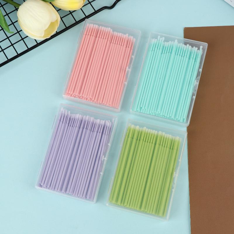 200Pcs Eyelash Cleaning Brush Lash Extension Micro Cotton Swab Eyelashes Microbrush Beauty Makeup Clean Remover Tools