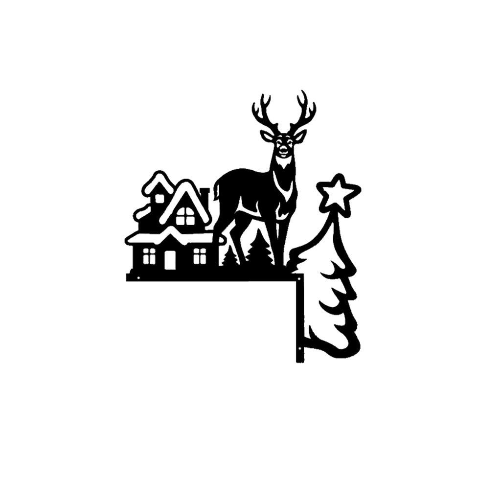 1Pc Christmas Door Corner Metal Sign, Christmas Elements, Christmas Door Sign, Christmas Home Decoration, Window Corner Decoration, Holiday