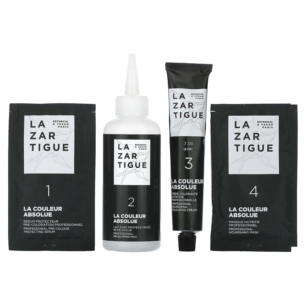 LAZARTIGUE Стойкая краска для волос, с растительными экстрактами, 7.00 блонд, одноразовое применение