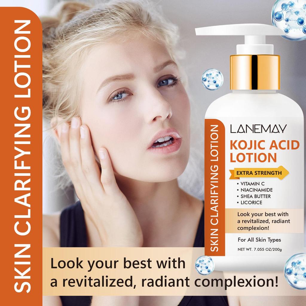 Лосьон с койевой кислотой и витамином С — глубоко увлажняет и улучшает тон кожи, придает ей сияющий цвет лица — быстро впитывается и не содержит липидов, 200 г