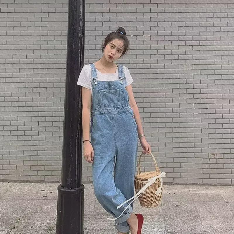 Women's Retro Wide-Leg Denim Overalls - New for Autumn 2024