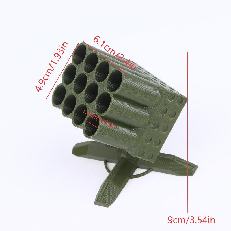 3D Printed Creative Missile Shaped AA Battery Storage Organizer - Desktop Figurine Battery Storage Box