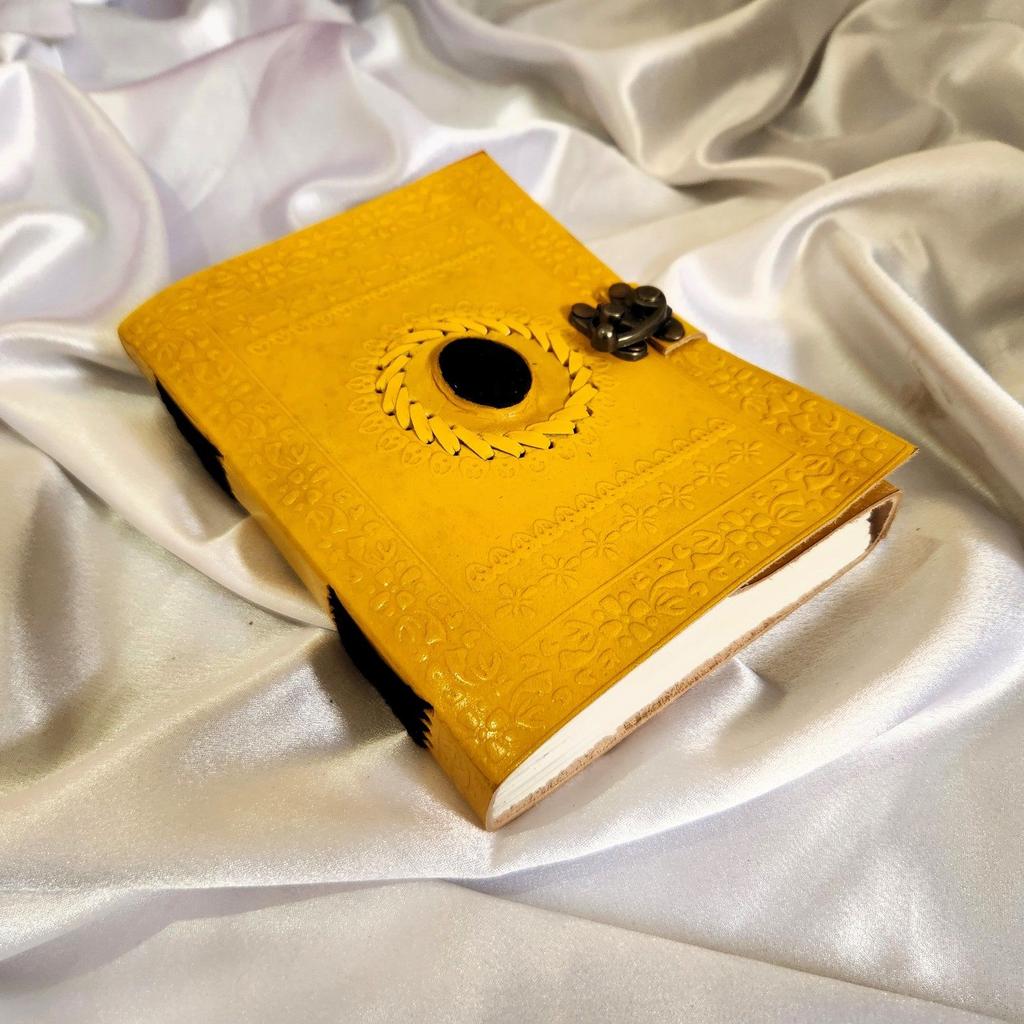 Leather Journal, Embossed with stone Notebook, Wedding Gift, Writing Journal, Sketchbook, Dream Journal, Leather Dairy, Gift.