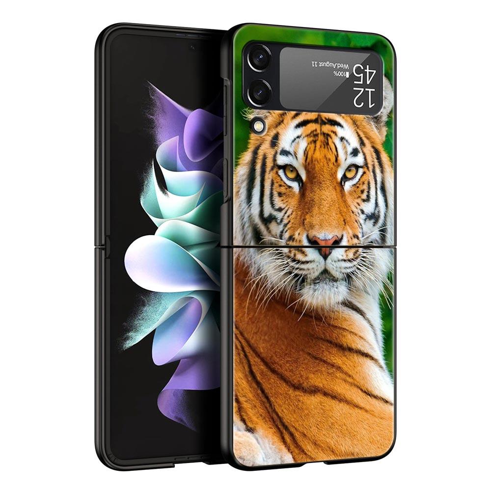 Чехол для телефона Z Flip 4 для Samsung Galaxy Z Flip 3 5G ZFlip3 Flip3 zflip Flip4 черный жесткий чехол для ПК тигр лев леопардовый чехол