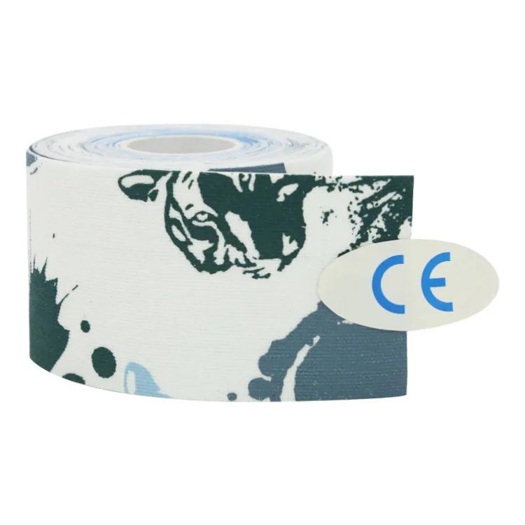 2 Rolls Printed Kinesiology Tape Fitness Athletic Sports Cotton Tapes Water Resistant Knee Shoulder Muscle Protector Pain Relief