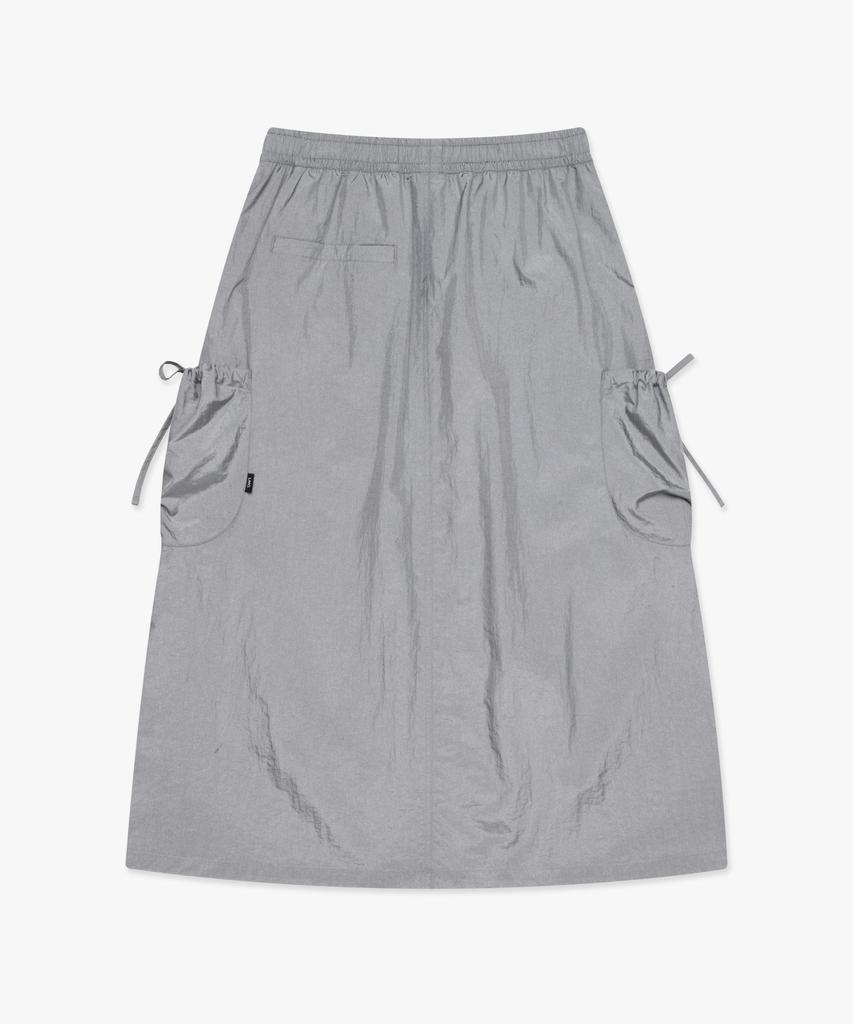 Lmc Wm Ribbon Nylon Long Skirt Light Gray