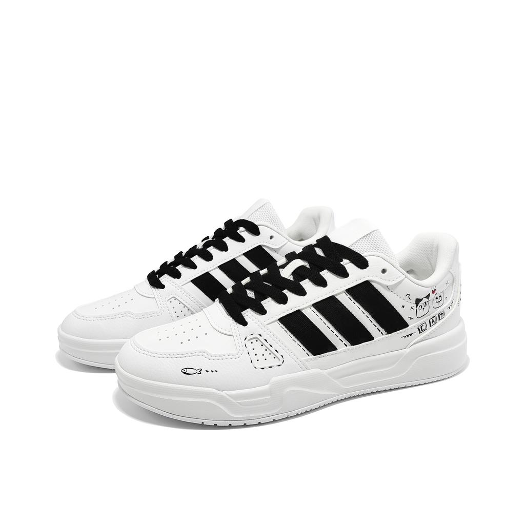 Adidas LITE BALLER Quirky Cat R Synthetic Leather, Leather Low top Skateboard Shoes Unisex Black White JS4358(Team1879--BOX)