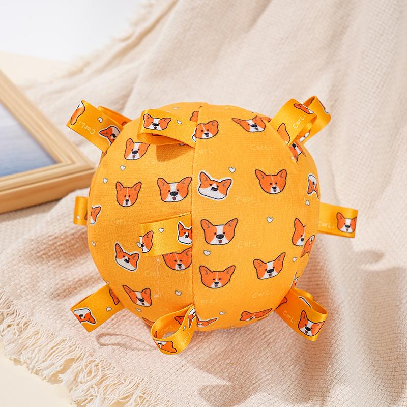 Training Interaction Squeaky Fabric Ball: Tear-Resistant Plush Chew Toy - Energy-Burning Solo Fun for Dogs and Cats