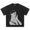 2026 Рианна Графическая футболка Унисекс Поп-певица Повседневная Хлопок Короткий рукав Модный Уличная мода Топ Хип-хоп Оверсайз Футболка