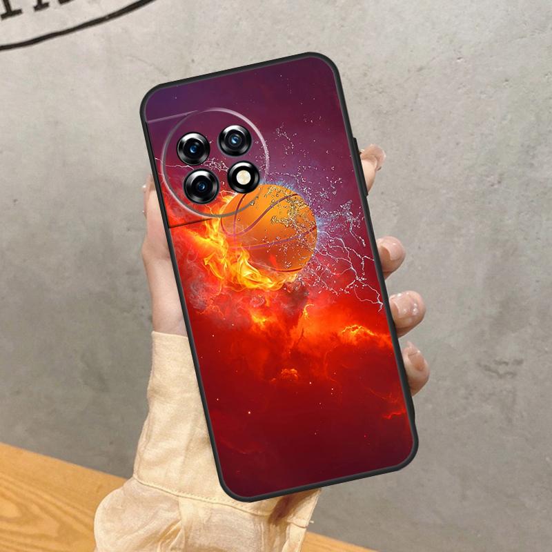 Чехол "Баскетбол в огне" для OnePlus 15R 13T 13R 13 12 12R 11 10 9 Pro 10T 8T Nord 5 CE 2 3 4 Lite N20 N30