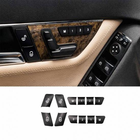 Matt Black Seat Memory Switch Decor Cover Sticker Fit For Benz C-Class 2007-2014