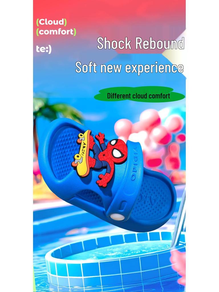 Детские клоги из ЭВА, лето 2025: Нескользящие толстоподошвенные сандалии для мальчиков