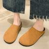 2024 Fashion New Women Slippers Flat Suede Slippers Casual Slingback Mules Autumn Designer Baotou Comfortable Home Mujer Zapatos