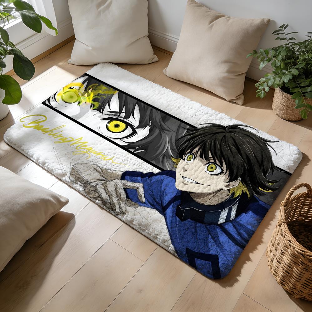 Hot Anime BBLue LLock Floor Mat Soft Flannel Absorbent Mat Non-Slip Rug Home Bedroom Bathroom