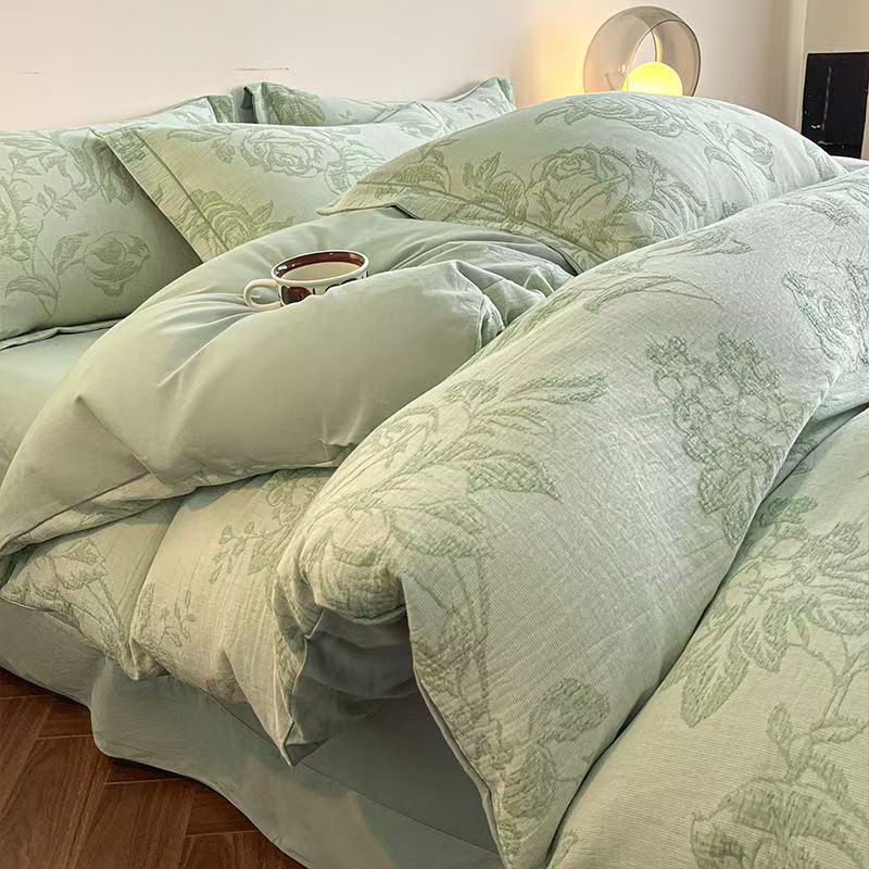 Постельное белье из чистого хлопка с начесом - Полный комплект из четырех предметов, включая простыни и наволочки из 100% хлопка - Трехкомпонентный комплект постельного белья