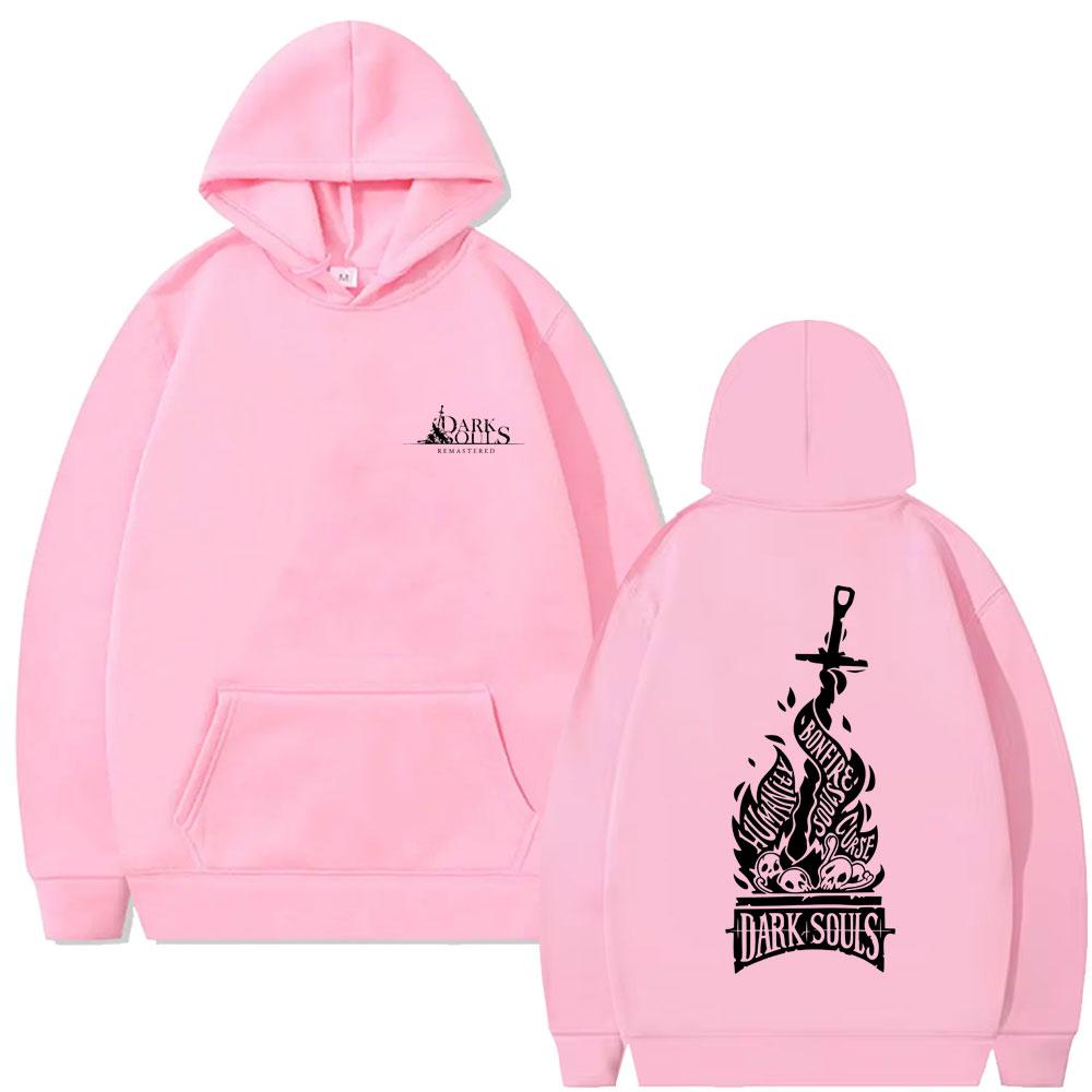 Худи с двусторонним принтом Dark Souls для мужчин и женщин, модная готическая рок толстовка с капюшоном, мужские повседневные худи