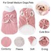 Мягкая вельветовая одежда для питомцев на зиму, теплая, с толстым флисом, костюм для собаки с D-кольцом и бантом, жилет для питомцев, пальто для маленьких и средних собак, мопс
