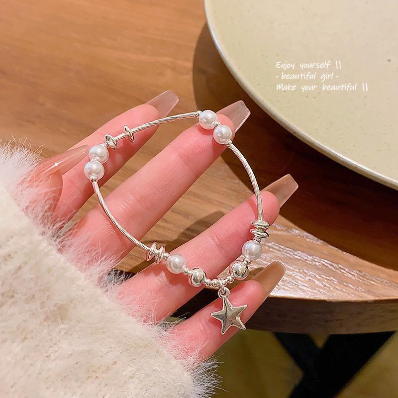 Корейский высококачественный браслет из жемчуга и титановой стали для женщин