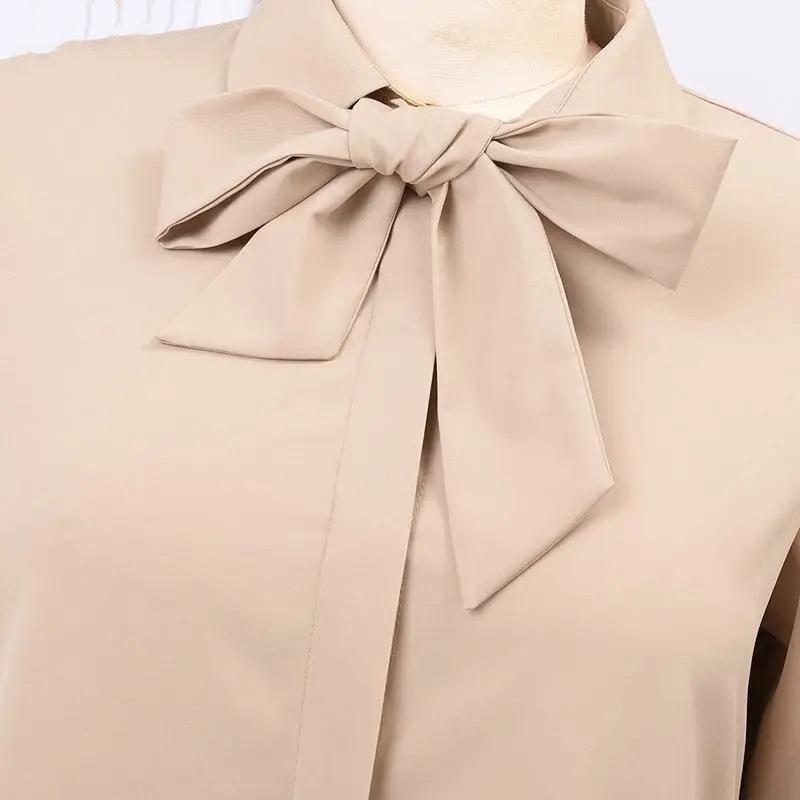 Женское однотонное платье большого размера с длинными рукавами и лацканами свободного покроя