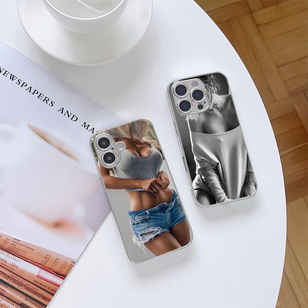 Чехол для телефона N173 Hot Girl Twerk It Swag Art для iPhone 16 15 Pro Max Samsung S24 S23 A54 A35 Xiaomi Redmi Note 13 Pro с позолоченной рамкой и закаленным стеклом