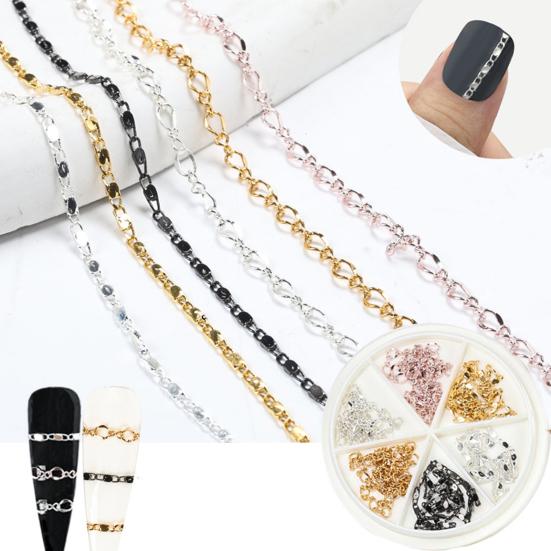 1 коробка металлическая цепочка для украшения ногтей DIY маникюрные аксессуары изысканная красочная цепочка для дизайна ногтей ювелирные изделия для чехла для телефона ожерелье браслет