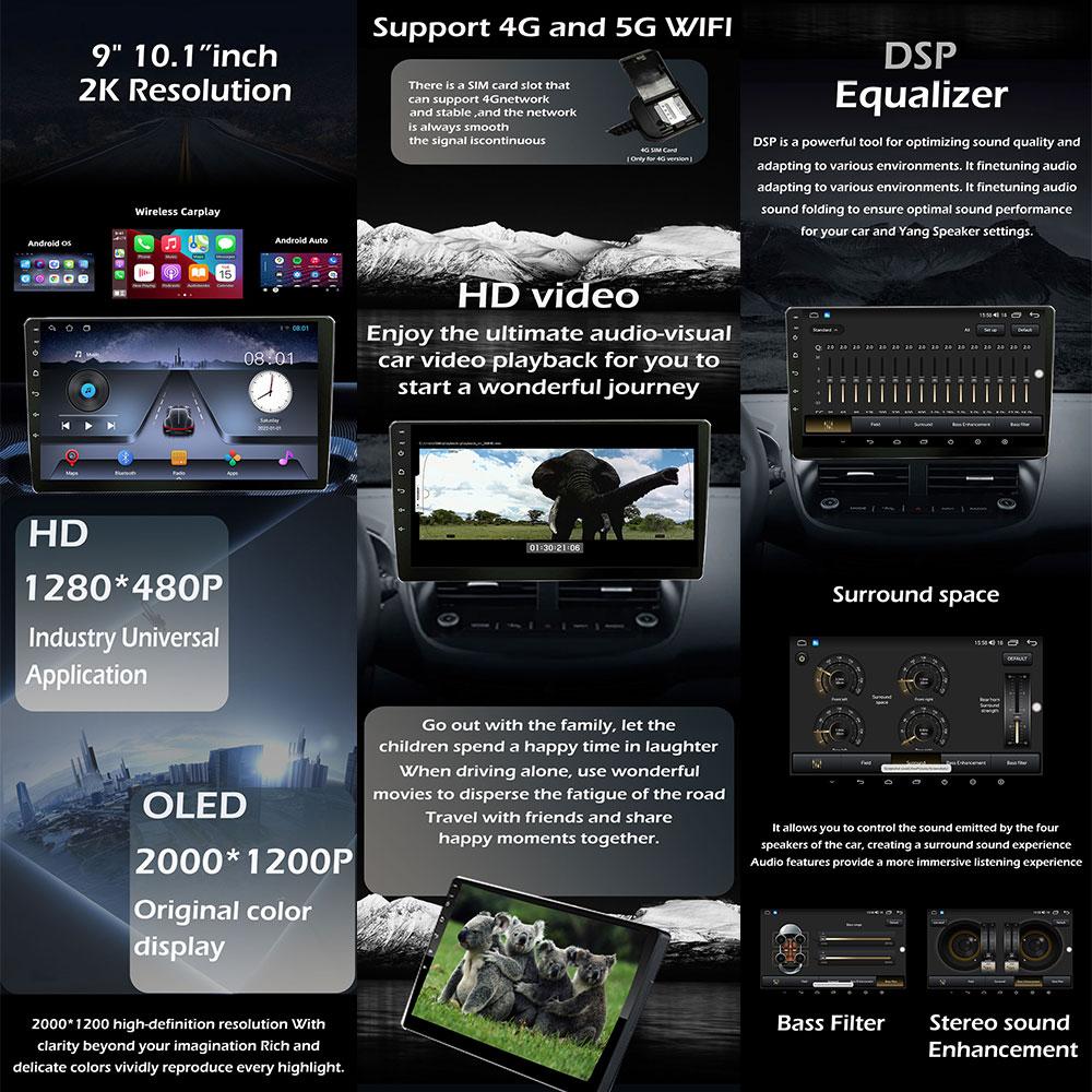 Android Carplay Auto For SsangYong Rexton 2019 Car Radio Navigation GPS Multimedia Video Player DSP 4G AMI Android Auto WIFI