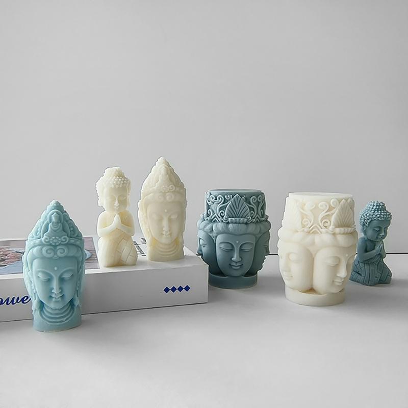 Свеча Статуя Будды Силиконовая Форма 3D Фигура Ароматерапия Гипсовые Формы Мыло Ручной Работы Смола Форма DIY Торт Шоколад