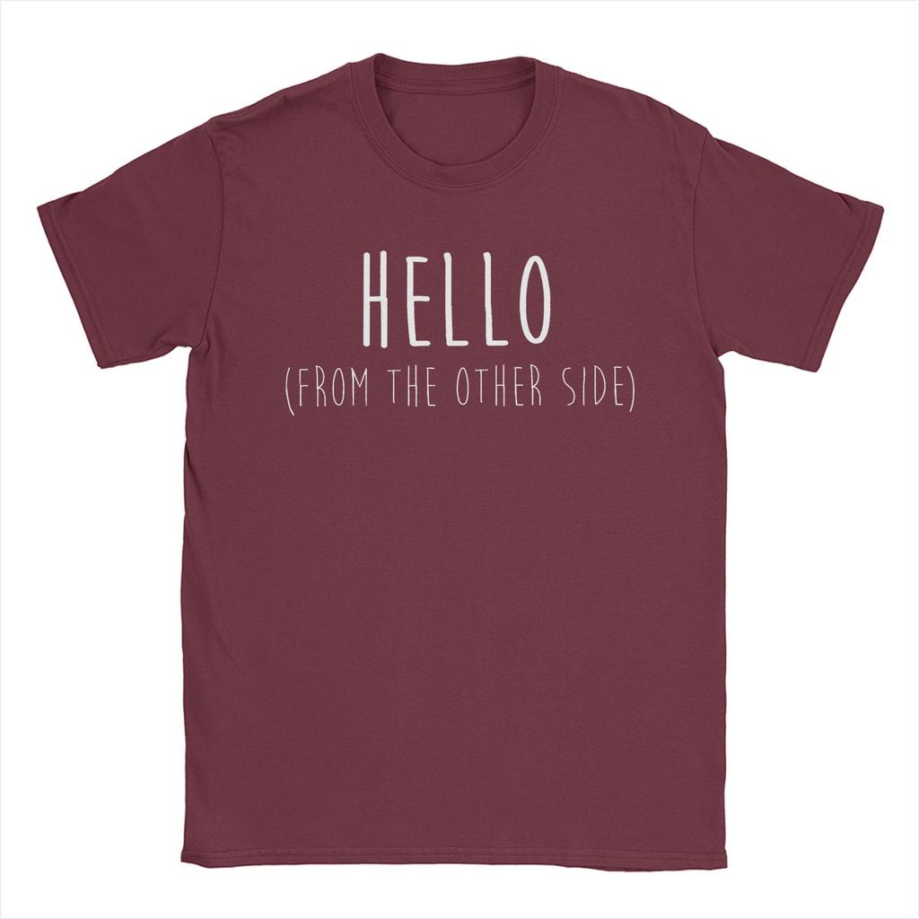 Мужские футболки Hello From the Other Side Adele Funny Cotton Tees Футболка с коротким рукавом Футболка с круглым вырезом с принтом