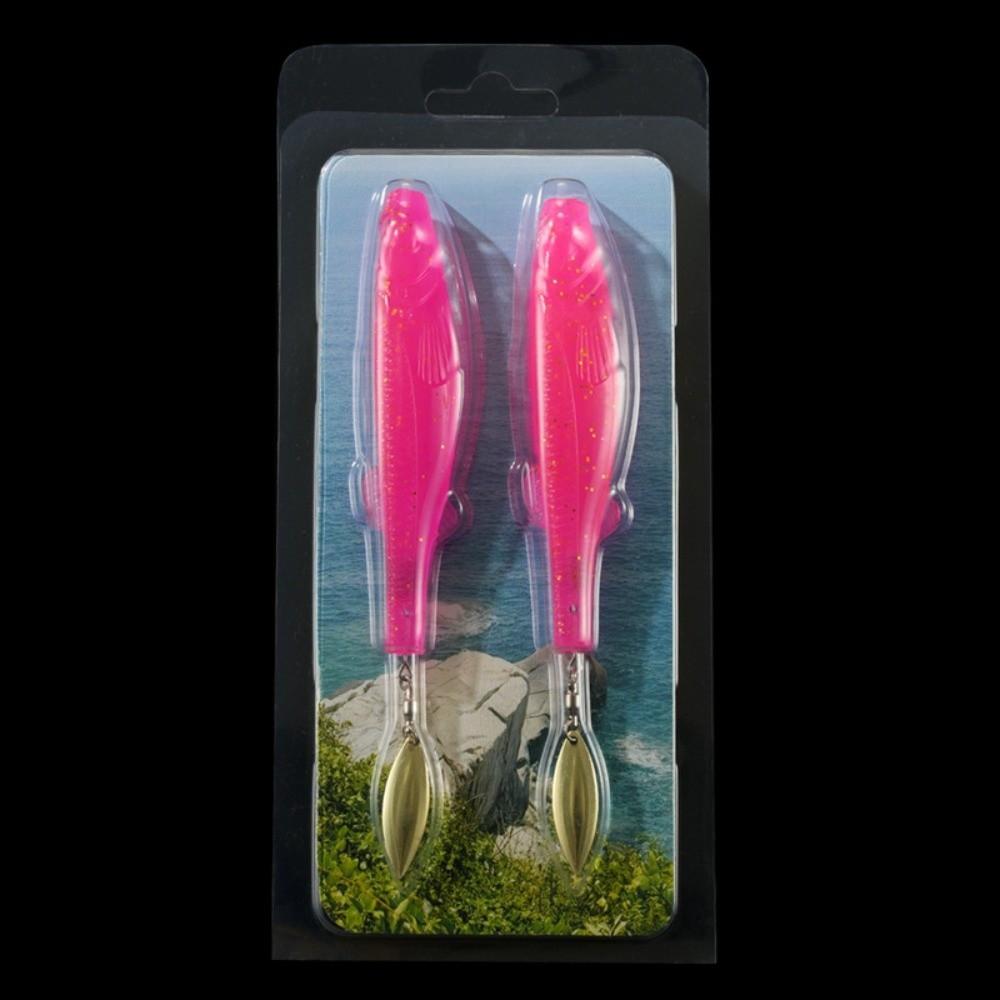 2pcs With Tail Flasher Soft Lure 2PCS Pack Swimbait Lure Soft Fishing Lure For Snapper