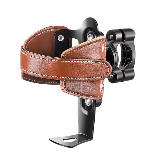Bicycle Water Bottle Holder, Vintage Faux Leather Motorcycle Cup Holder, Handcrafted Bottle Cage Drink Mount, Cycling Accessories