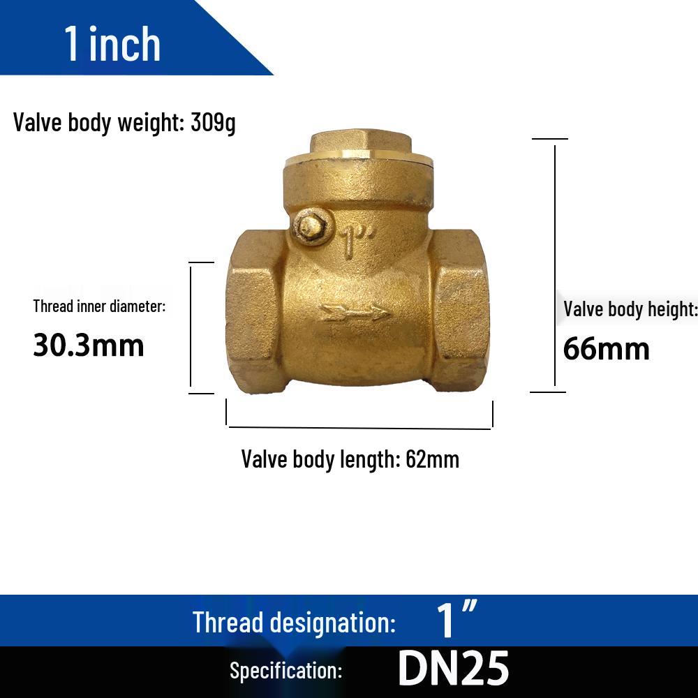 All-Copper High-Temp Horizontal Check Valve, 1/2" & 3/4" Sizes, Steam Heating Boiler Non-Return Valve