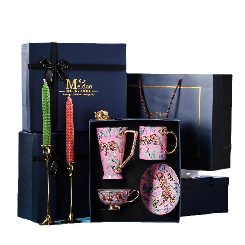 Креативная розовая кружка из костяного фарфора с изображением леопарда, гепарда, керамическая чашка для кофе, молока, воды, дневного чаепития, домашняя посуда для напитков