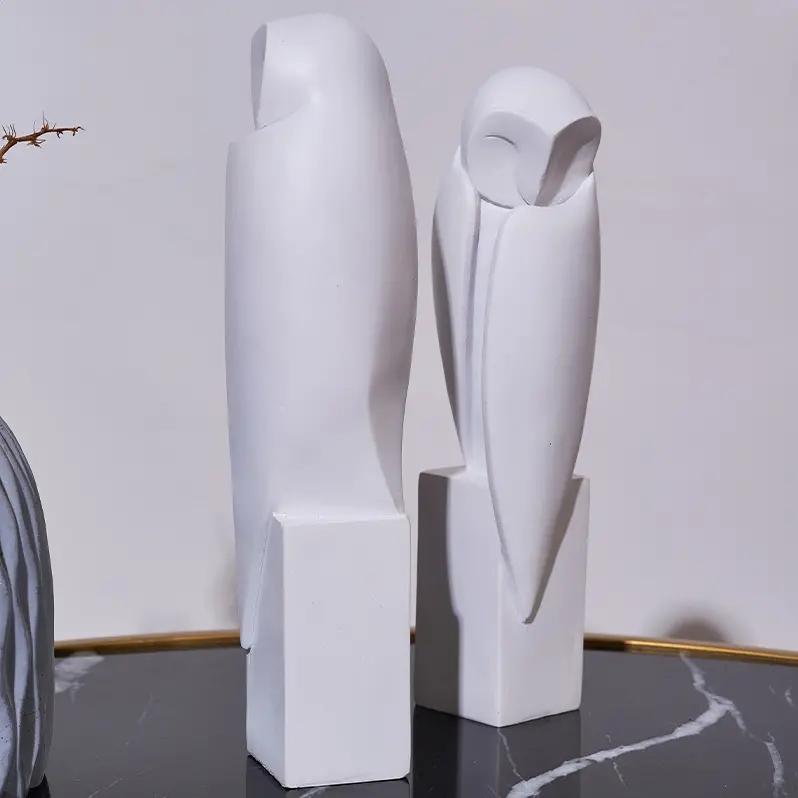 Минималистская статуя совы, скульптура, декоративные фигурки животных, домашнее украшение для книжной полки, дома, гостиной, офиса, шкафа, декор