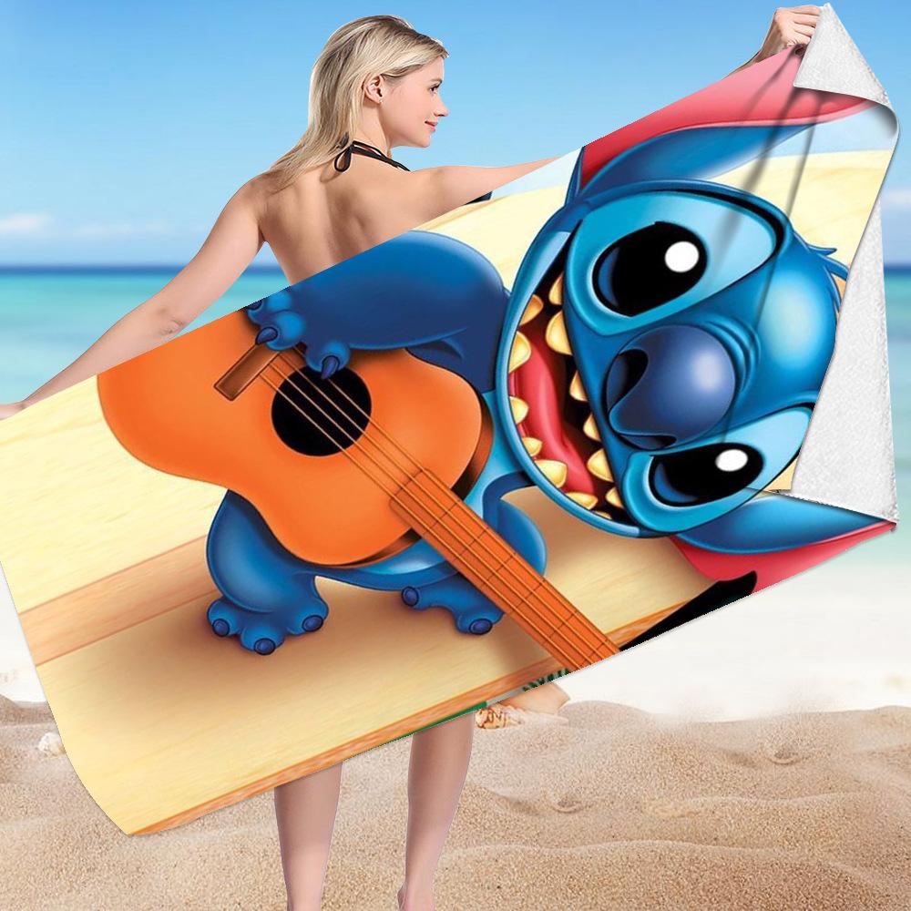 Stitch Zai Animation Beach Towel Microfiber Double-Sided Fleece Beach Towel Bath Towel Variety Square Towel Beach Towel