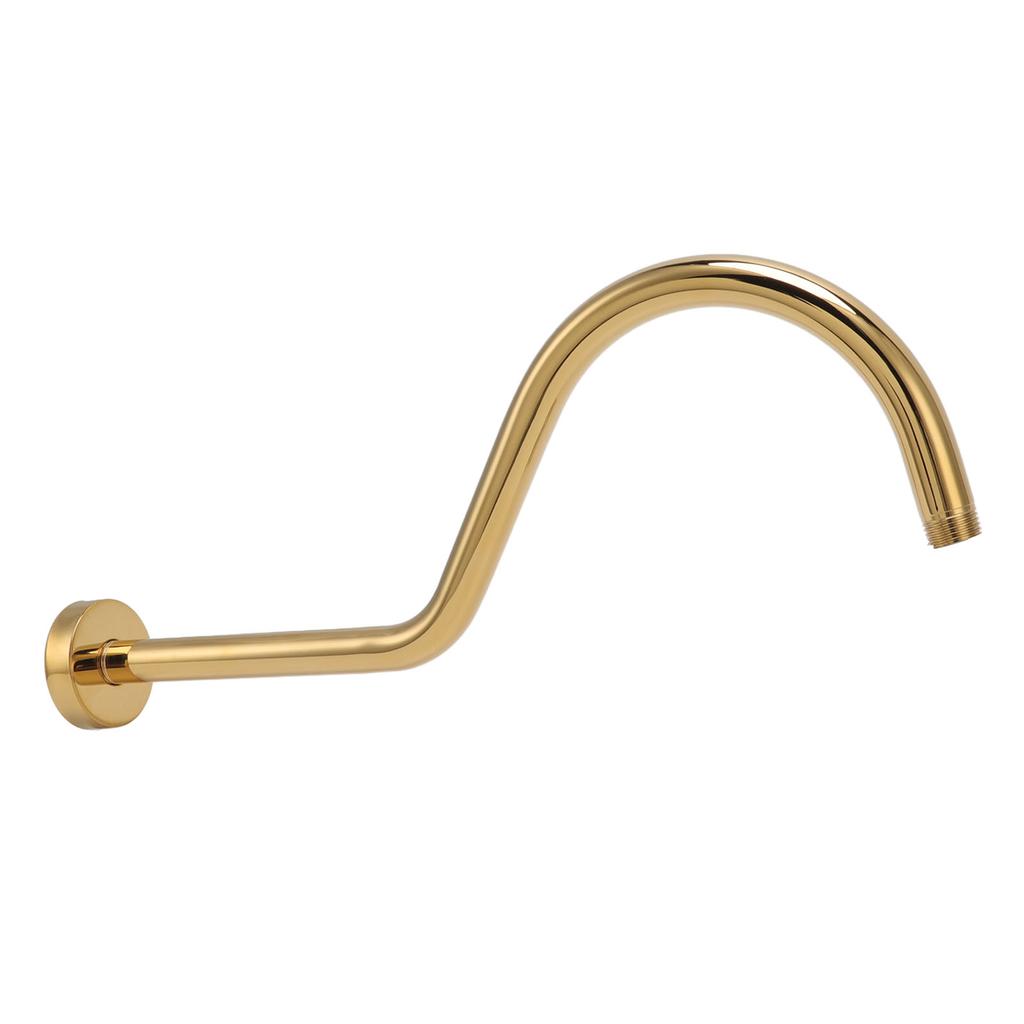 NPT Shower Head Extension Arm Brushed Gold S Shaped Gooseneck Stainless Steel Shower Head Pipe for Bathroom