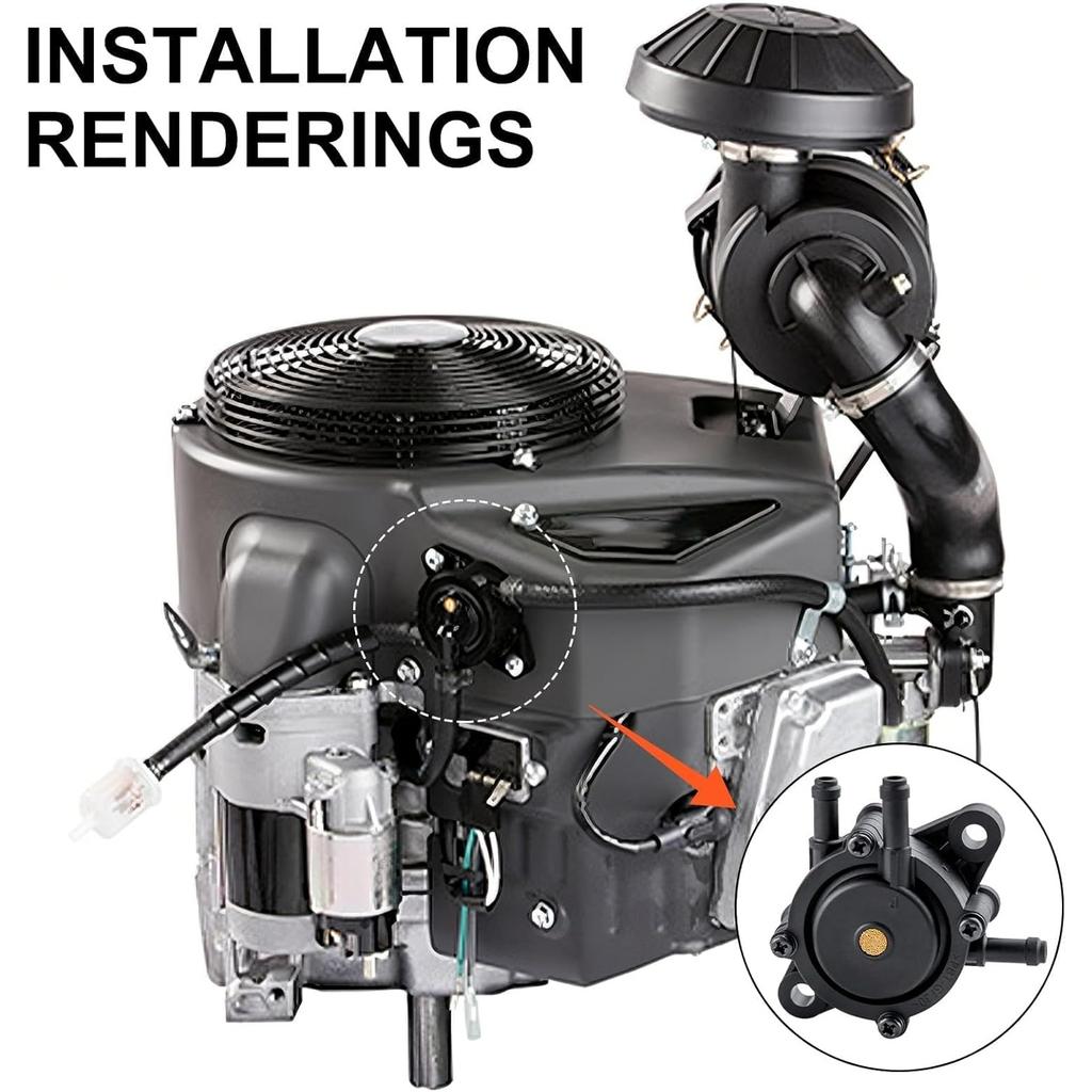 Fuel Pump with Filter and Oil Hose Compatible with Kohler 17HP-25 Small Engine Lawn Mower Tractor, Gas Vacuum Fuel Pump for Honda 16700-Z0J-003