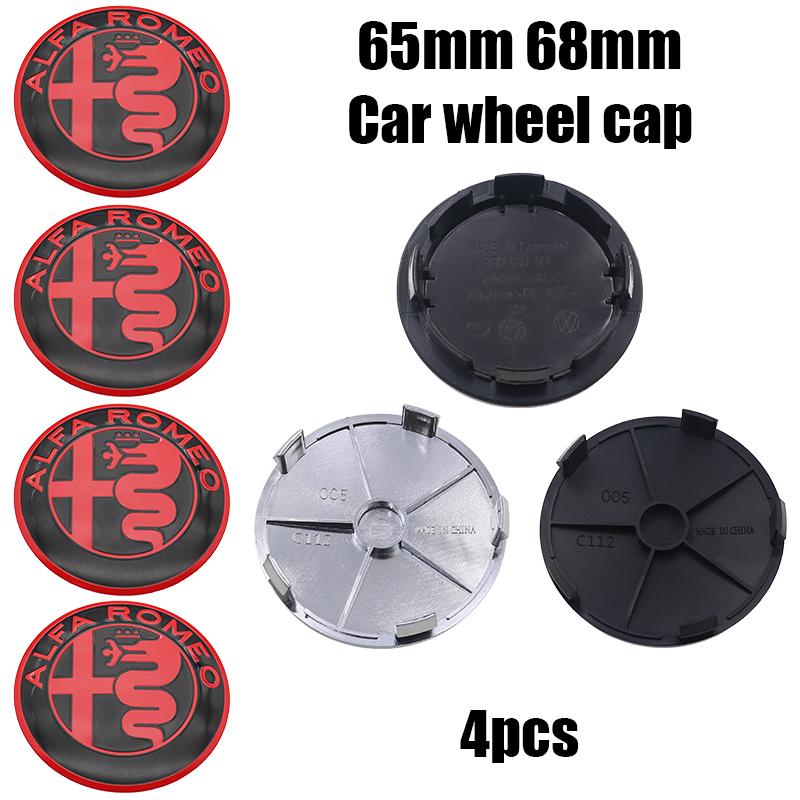 IMKC9 4pcs 65mm 68mm alfa romeo 3D Car wheel emblem Wheel Center Hub auto Rim refit dust-proof badge covers cap styling accessories
