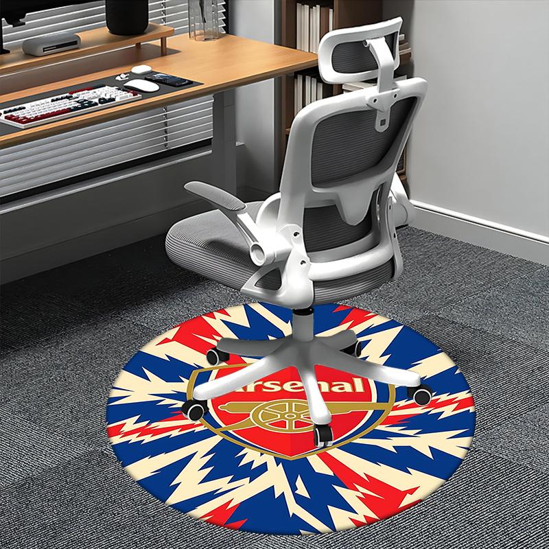 Arsenal Football Club Crest,Soccer Badge Chair mat Round Rug-Office carpet, Machine Washable, Non-slip, Suitable for Living Rooms, Bedrooms,