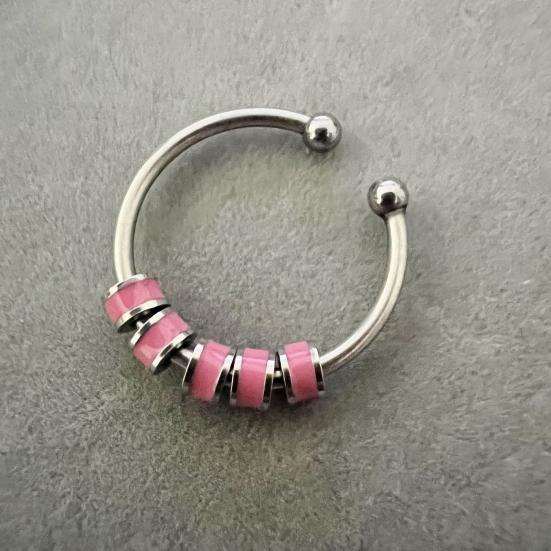 Открытое кольцо, регулируемое тонкое мастерство, облегчение беспокойства, с эмалированной бусиной, украшение для открытия, аксессуар унисекс