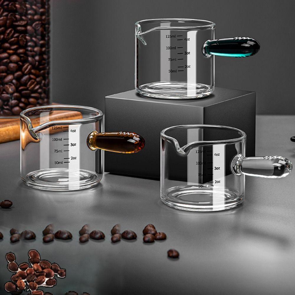 Single Spout Espresso Measuring Cup Glass Coffee Supplies Espresso Shot Milk Jug Barista