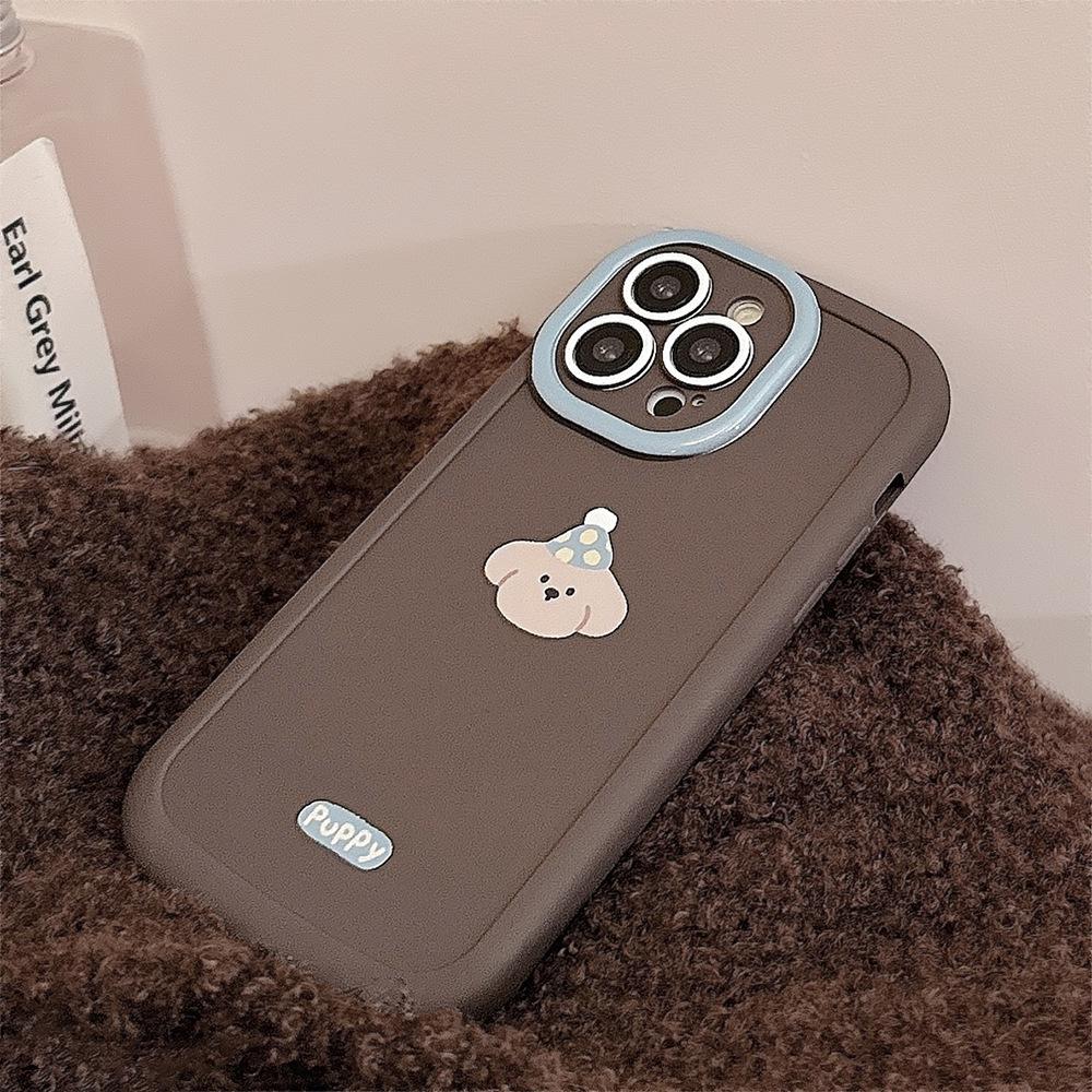 Cute Couple Apple 16 Mobile Phone Case IPhone 15 Promax Silicone 13 Suitable for 14 Puppy Avatar