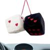 Car Plush Dice Ornament Kid Toys Retro Square Plush Hanging Mirror Fuzzy Dices Interior Car Decorations Accessories