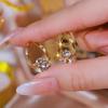 New trendy niche design high-end earrings women's versatile small exquisite zircon earrings