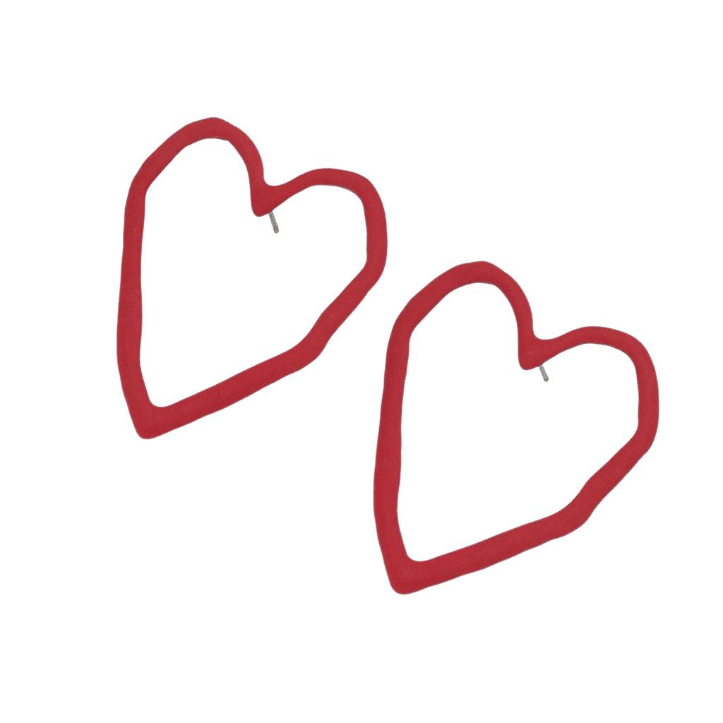 Серьги-пусеты «Полое сердце» Креативный аксессуар для ушей Серьги-пусеты в виде сердца Подходят для подростков, любителей молодежной моды, в подарок