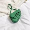 Stylish Cross-border Shoulder Bag 2023 Summer Pure Color Pu Saddle Bag Wholesale