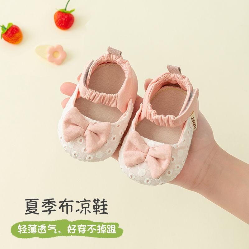 Осенняя обувь для маленькой девочки, детская обувь на мягкой подошве, летние тканевые сандалии для маленькой девочки, обувь с закрытым носком для возраста один год